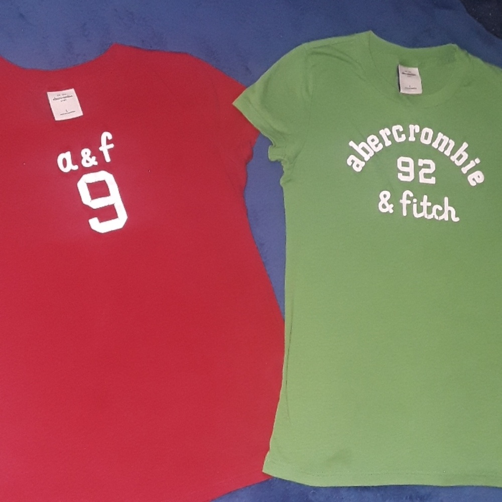 BUNDLE ONLY lot of 2 A  & Fitch tops Lg  child EUC